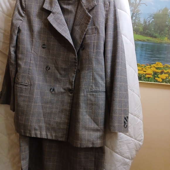 Skirt Suite plaid Midi length, with side split - Picture 4 of 4